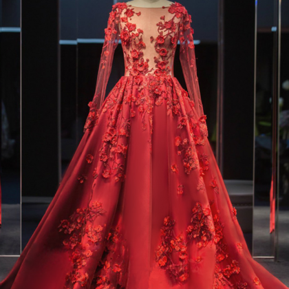 New Long Sleeve Ball Gowns Robe De ..