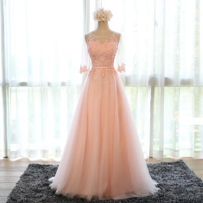 Pink Bridesmaid Dress,Chiffon Evening Dress,Long Prom Dress,Formal Dress,Women Long Party Dress