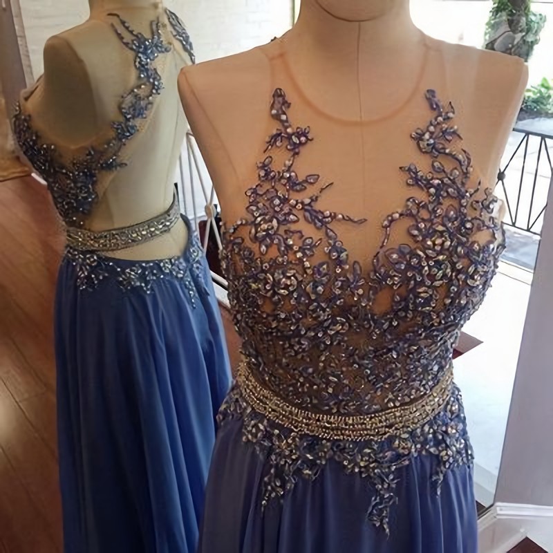 New Arrival Prom Dress, Sexy Long Prom Dress, O Neck Evening Dress,Sheer Long Beads Prom Dress,Backless Prom Dresses
