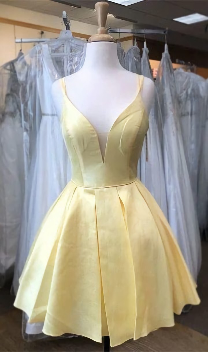 Princess Yellow Homecoming Dress Short, Sweet 16 Dress