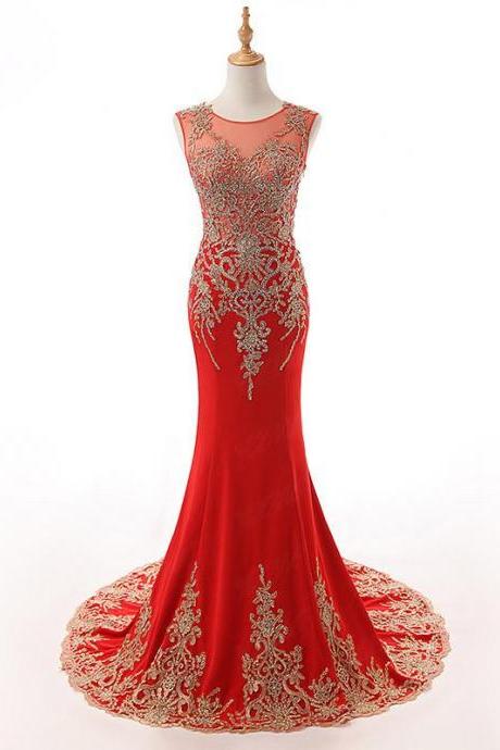 O Neck Cap Sleeves Mermaid Prom Evening Dresses Women Formal Gowns With Applliqued Lace