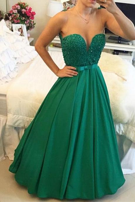 Custom Made Green Color Sweetheart Prom Dress, Evening Dress, Party Dress, Green Prom Gowns, Prom Dresses 2023, Formal Gown