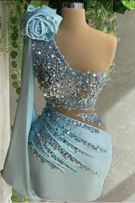 Crystal Prom Dresses, Evening Dresses, Custom Make Evening Gowns, Beaded Party Dress, Newest Evening Gowns