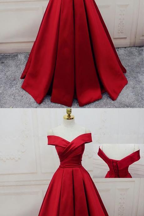 Prom Dresses For Teens,Gorgeous Red Off Shoulder Prom Dress,Long Evening Dress,Lace Up Prom Dress,2023 Prom Dress