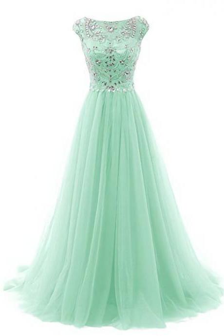 Tulle Prom Dresses,Simple Prom Dress,Prom Gown,Prom Gown,Long Evening Gowns,Mint Green Prom Dresses For Teens