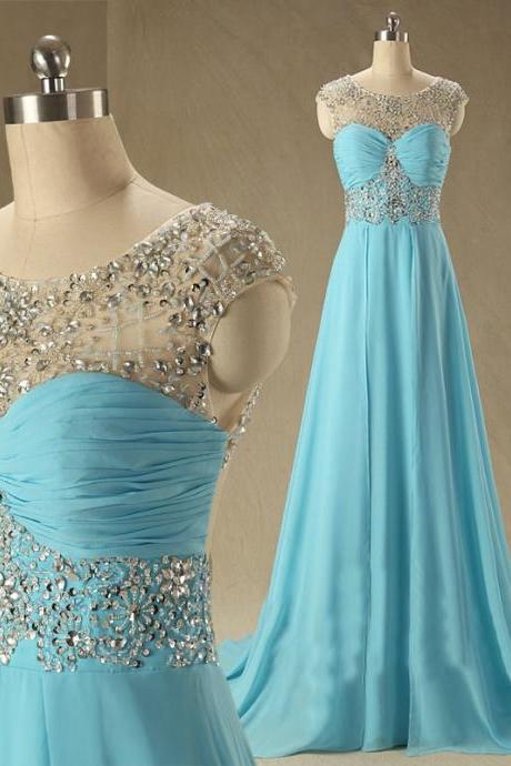 Blue Prom Dresses,A-Line Prom Dress,Beading Prom Dress,Backless Prom Dress,Chiffon Prom Dress,Simple Evening Gowns,Open Backs Party Dress,Open Back Prom Dresses,Sexy Formal Gowns For Teens