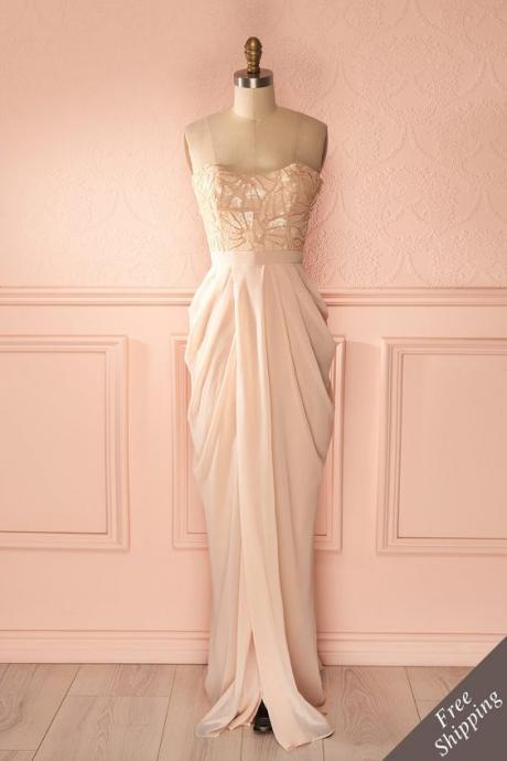 Blush Pink Prom Dresses,A-Line Prom Dress,Simple Prom Dress,Chiffon Prom Dress,Simple Evening Gowns,Cheap Party Dress,Elegant Prom Dresses,Formal Gowns For Teens