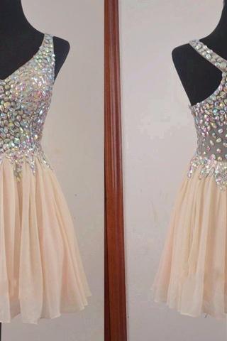 Homecoming Dress,Chiffon Homecoming Dresses,Short Prom Gown,Champagne Homecoming Gowns,2023 Homecoming Dress,Ball Gown Homecoming Dresses,2023 Sweet 16 Dress For Teens
