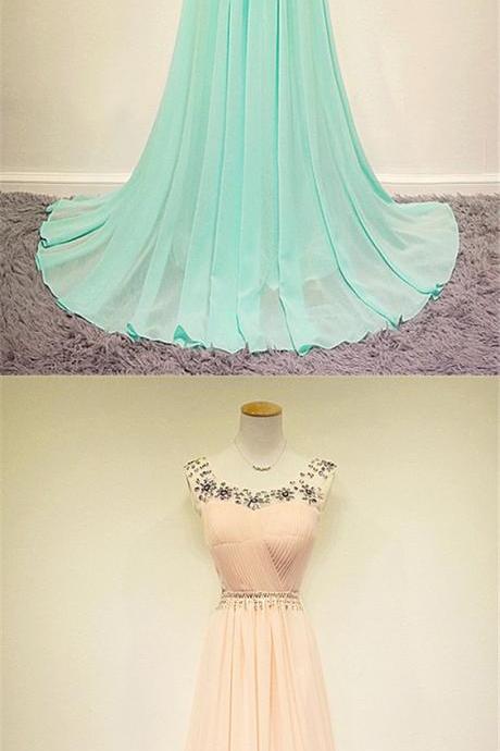 Charming Prom Dress,Chiffon Prom Dress,Cap Sleeve Prom Dress,Prom Dress 2023
