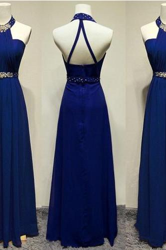 Prom Gown,Royal Blue Prom Dresses,Royal Blue Evening Gowns,Beaded Party Dresses,Evening Gowns,Formal Dress For Teen