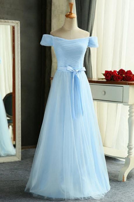 Light Blue Prom Dress,Tulle Prom Dress,A-Line Prom Dress,Off Shoulder Prom Dress,Long Prom Dress,Prom Dresses For Teens,Classy Prom Dress,Bridesmaid Prom Dress,Cute Dresses