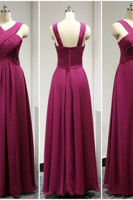 New Design Chiffon Bridesmaid Dress,Long Bridesmaid Dresses,Floor Length Prom Dress,Evening Dress