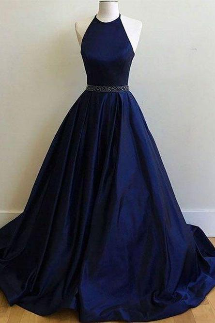 Prom Dresses For Teens,Navy Evening Prom Dresses, A Line Long Prom Dress, Custom Simple Prom Dress, Cheap Prom Dress, Prom Dress