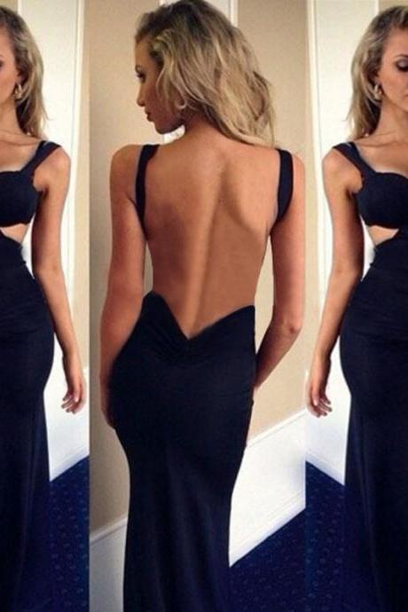 Sexy And Elegant Backless Floor Length Mermaid Dress, Black Prom Dress, Backless Prom Dress, Mermaid Prom Dress, Charming Prom Dress, Long Prom Dress, Woman Dress