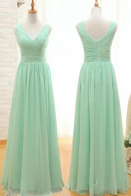 Green Prom Dress,Fashion Prom Dresses,Floor Length Prom Dress,Chiffon Prom Dress