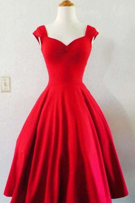 Knee Length Prom Dresses,Satin Prom Dress,Red Prom Gown,Vintage Prom Gowns,Elegant Evening Dress,Cheap Evening Gowns,Simple Party Gowns,Modest Bridesmaid Dresses,Bridesmaid Gowns